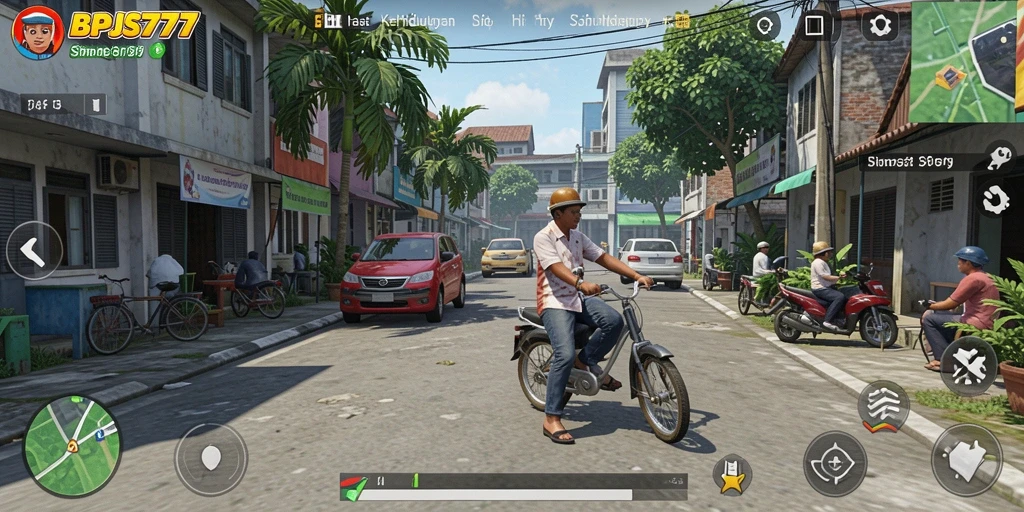 Tampilan gameplay menarik dari BPJS777 yang menunjukkan aktivitas simulasi sehari-hari.