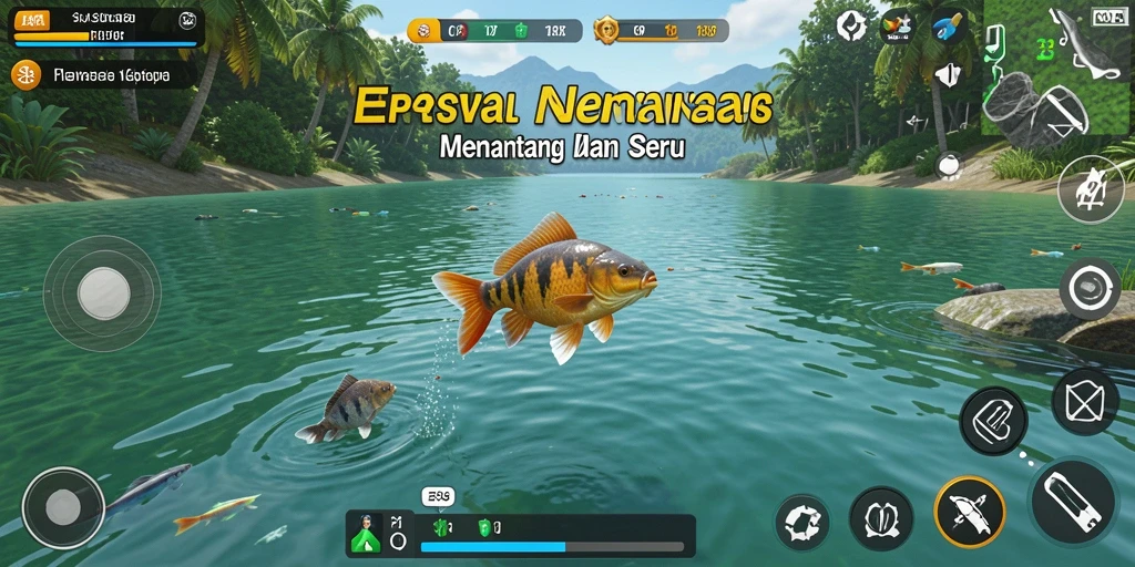 Tampilan gameplay E88 dengan aksi memancing yang seru dan menantang.