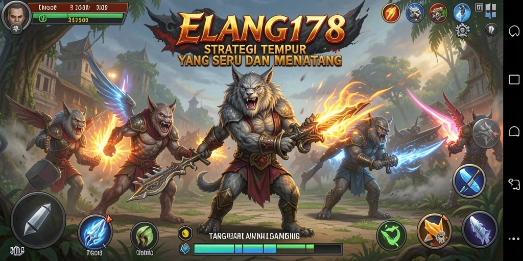 Tampilan gameplay ELANG178 dengan pertarungan strategi yang intens.