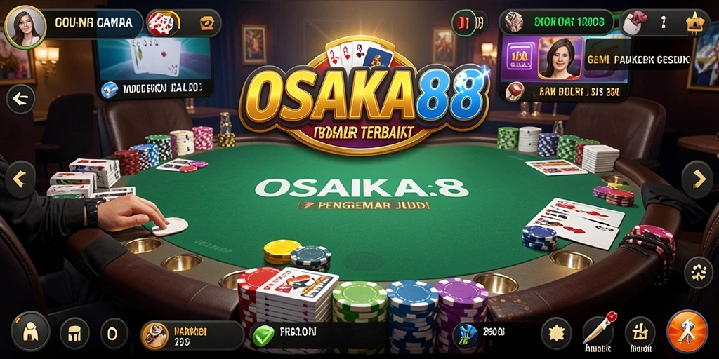 Screenshot OSAKA88 menampilkan momen seru permainan Poker di layar.