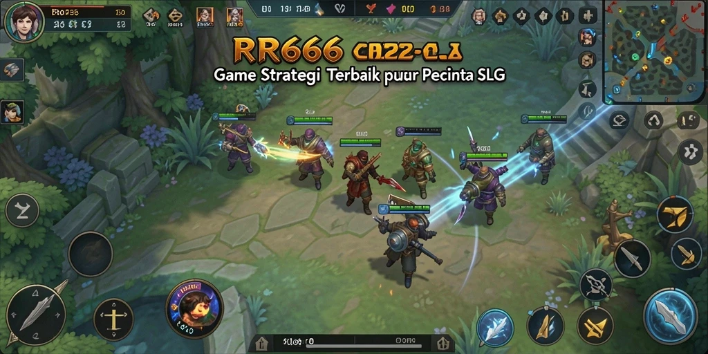 Screenshot dari gameplay RR666 menampilkan aksi strategis dan pembangunan kerajaan.