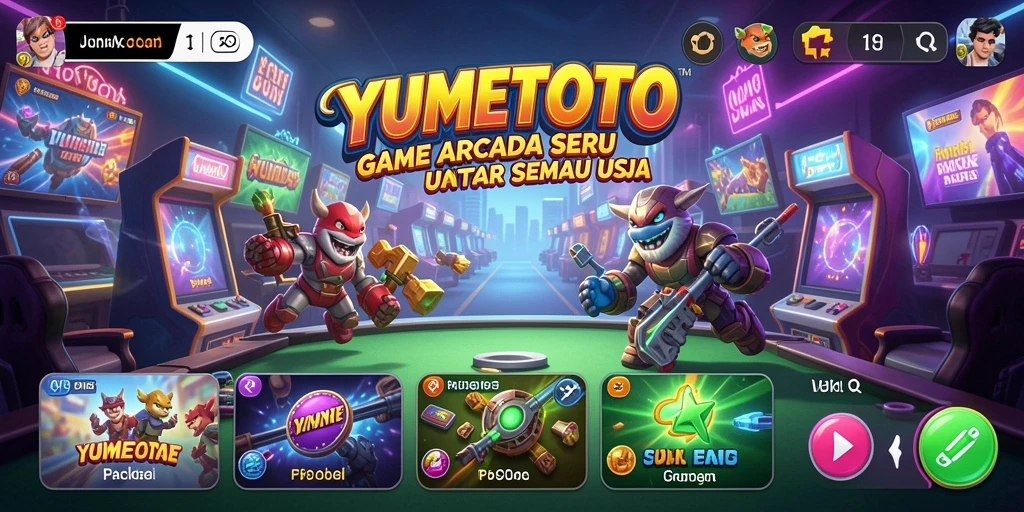 Tampilan gameplay YUMETOTO yang penuh warna dan seru.