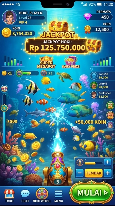 Pengguna yang menikmati aplikasi-game terbaru dari Hokigame.